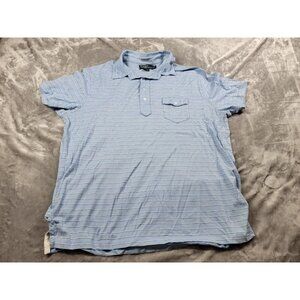 Polo ralph Lauren cotton‎ Bleecker blue white striped shirt men's XL